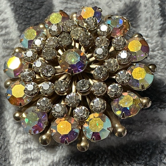 Kandell & Marcus Jewelry - Kandell & Marcus Elegant Aurora Borealis Crystal Brooch
